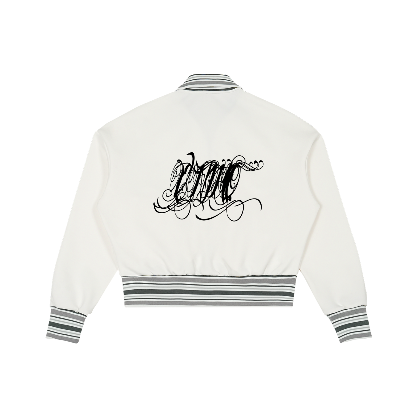 Striped Rib Collar Zip Jacket