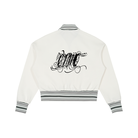 Striped Rib Collar Zip Jacket