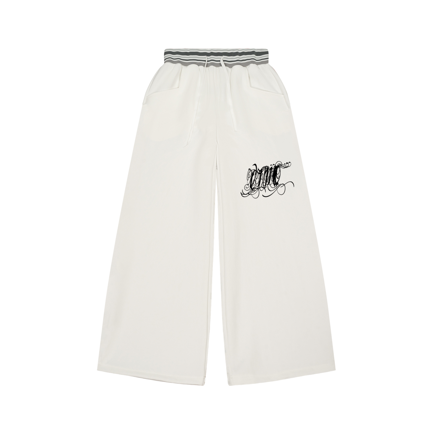 Striped Waist Wide Leg Pants
