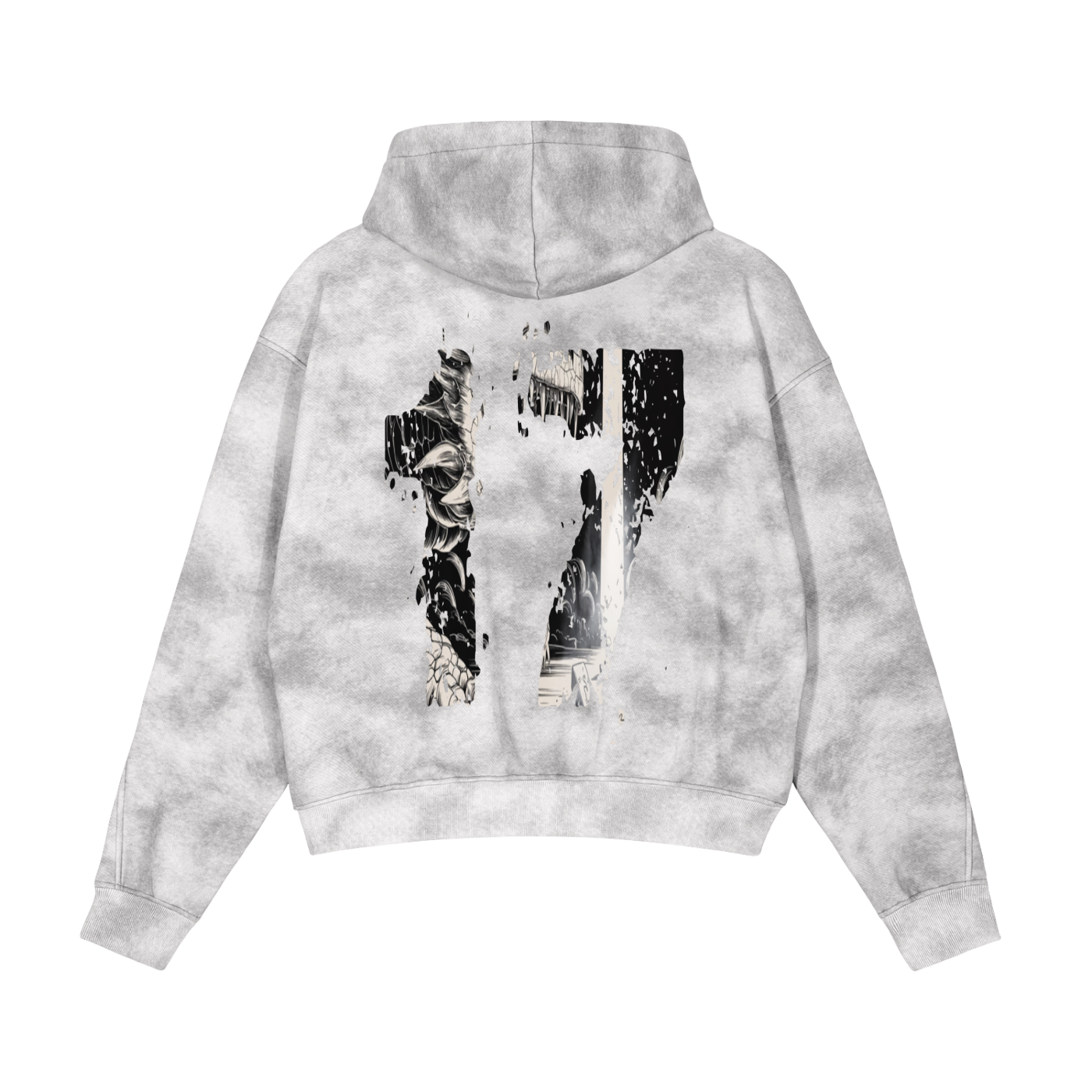 Dirty Washed Zip-Up Fleece Hoodie