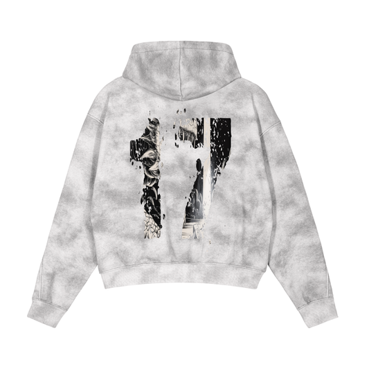 Dirty Washed Zip-Up Fleece Hoodie